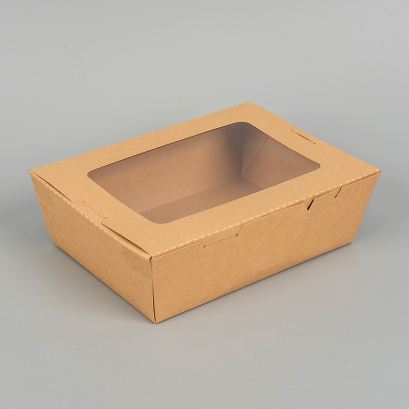 Kraft Paper obědové krabice s jedním oknem Kraft Paper